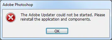the adobe updater could not be started