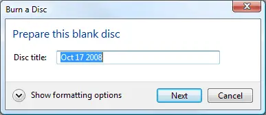 prepare this blank disc