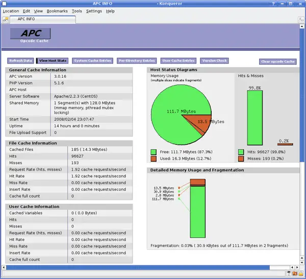 php apc cache screenshot