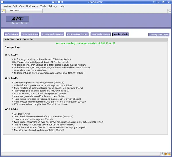 php apc cache screenshot