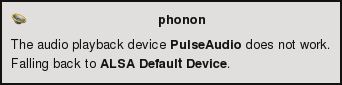 he audio playback device PulseAudio does not work