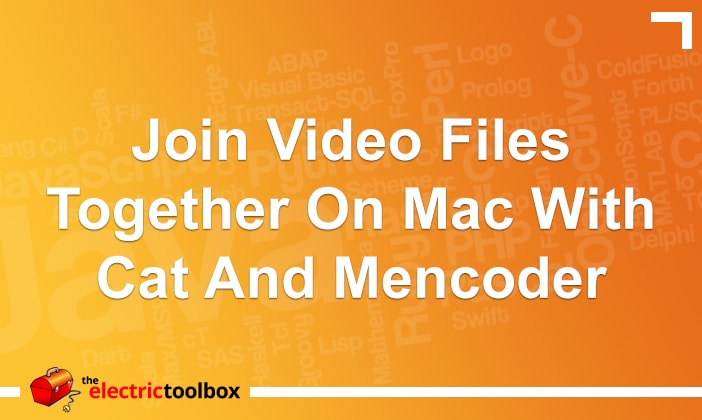 Join video files together on Mac with cat and mencoder