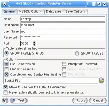 Registering a server in the MySQL Control Center