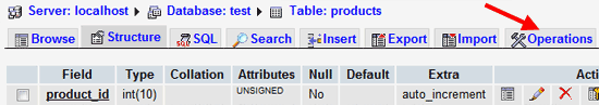 changing the mysql storage engine in phpmyadmin